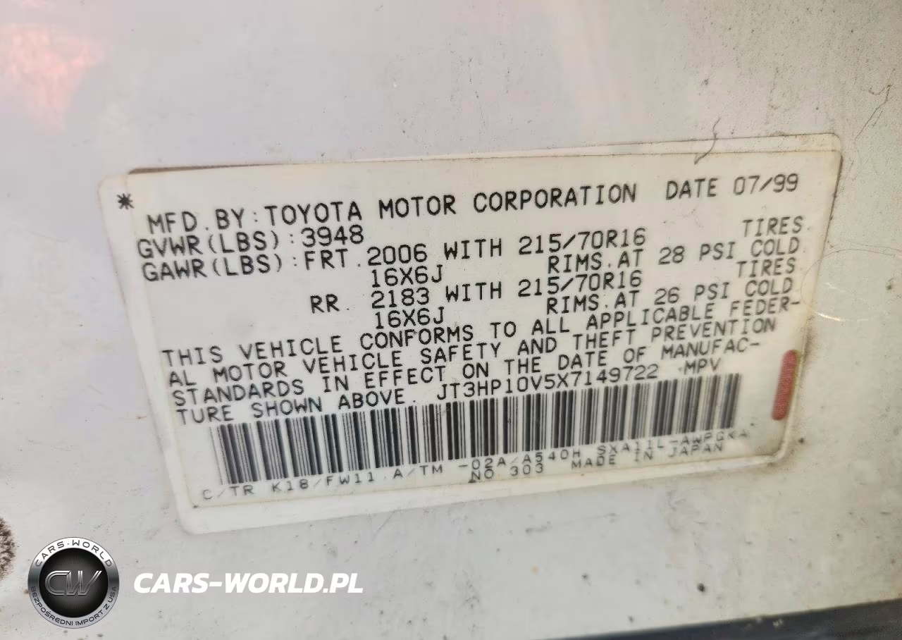 1999 Toyota Rav4 Base VIN:JT3HP10V5X7149722 - 13