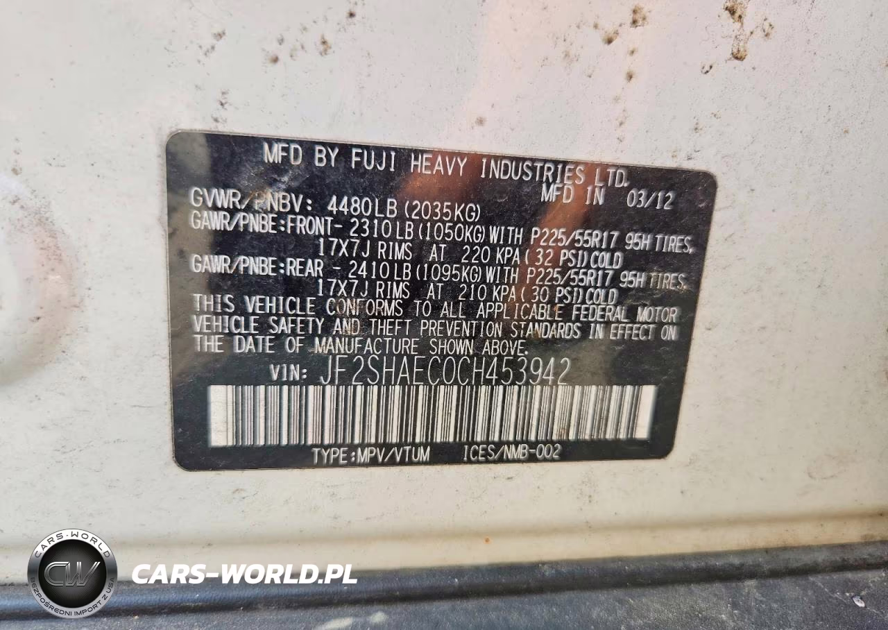 2012 Subaru Forester Limited VIN:JF2SHAEC0CH453942 - 13