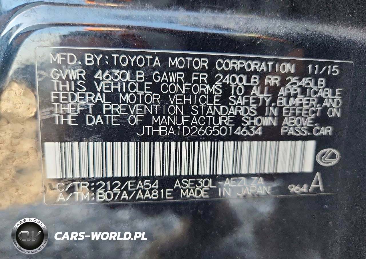 2016 Lexus Is 200T VIN:JTHBA1D26G5014634 - 13