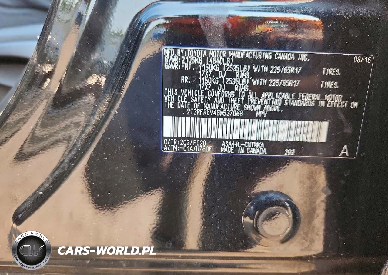 2016 Toyota Rav4 Xle VIN:2T3RFREV4GW537068 - 12