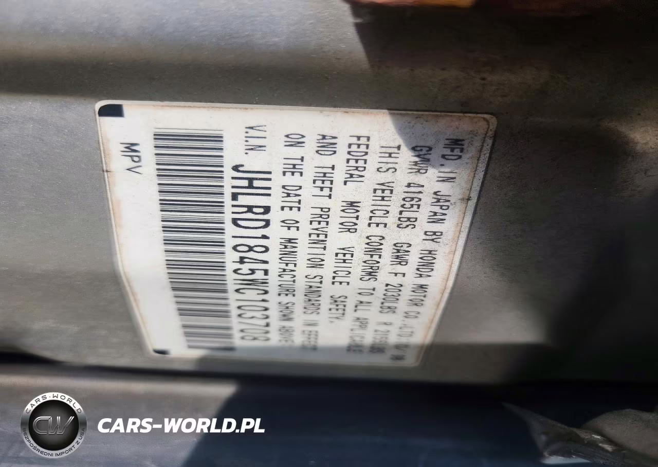 1998 Honda Cr-V Lx VIN:JHLRD1845WC103708 - 13
