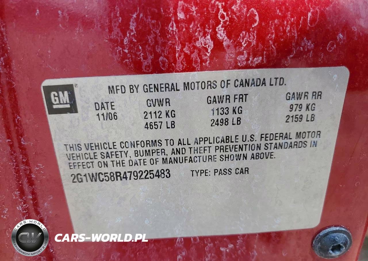 2007 Chevrolet Impala Lt VIN:2G1WC58R479225483 - 12