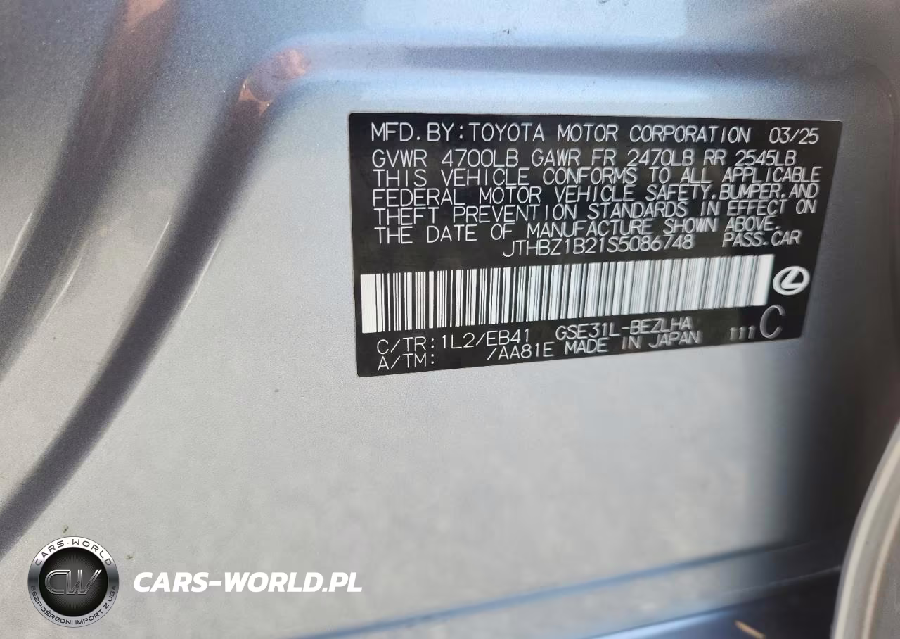 2025 Lexus Is 350 F Sport Design VIN:JTHBZ1B21S5086748 - 12