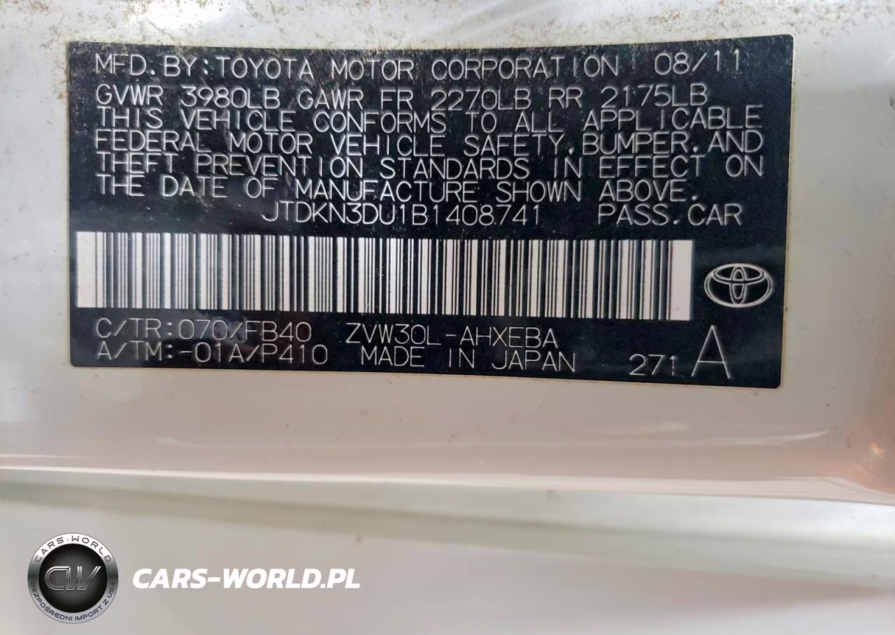 2011 Toyota Prius Two VIN:JTDKN3DU1B1408741 - 12