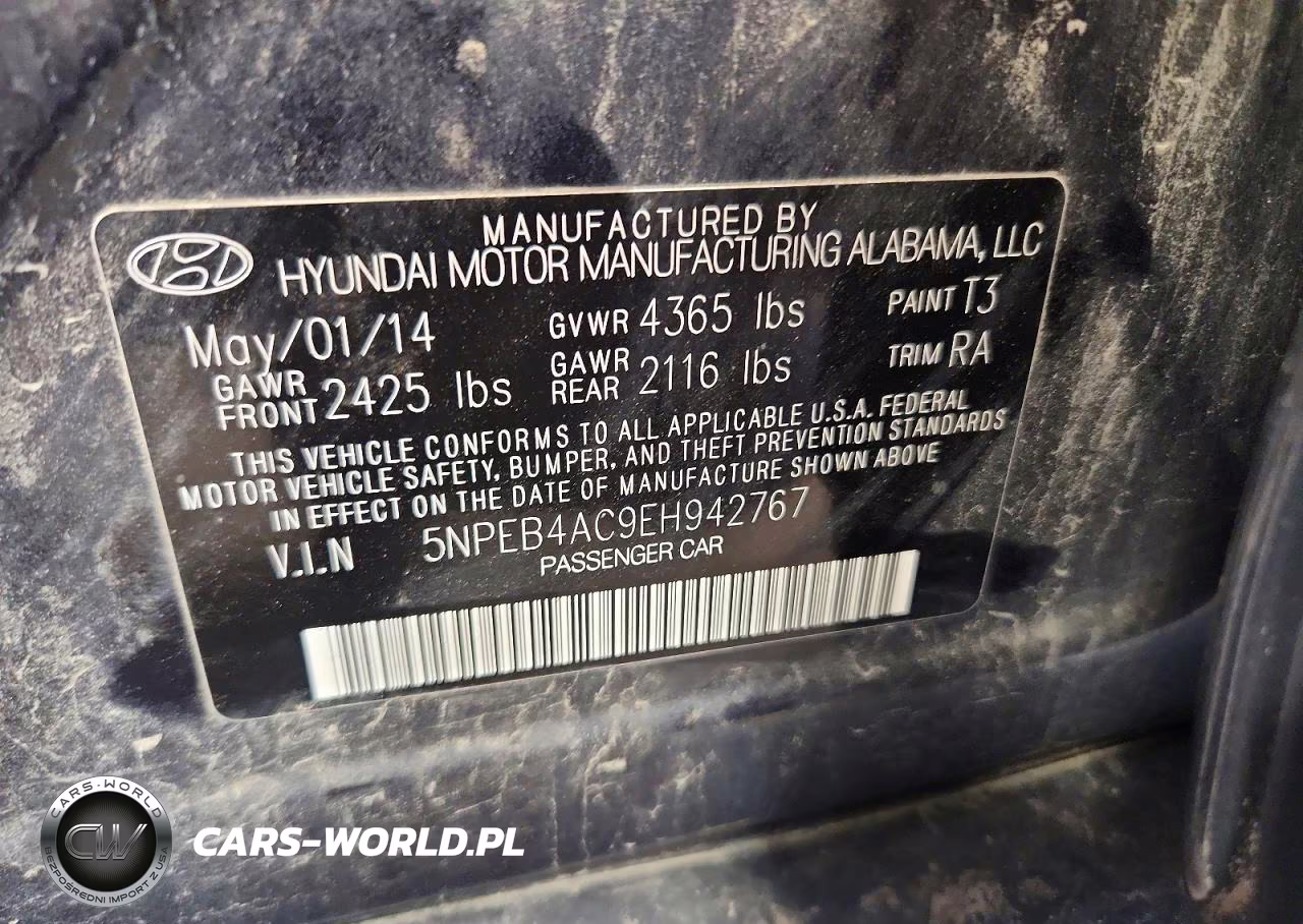 2014 Hyundai Sonata Gls VIN:5NPEB4AC9EH942767 - 12