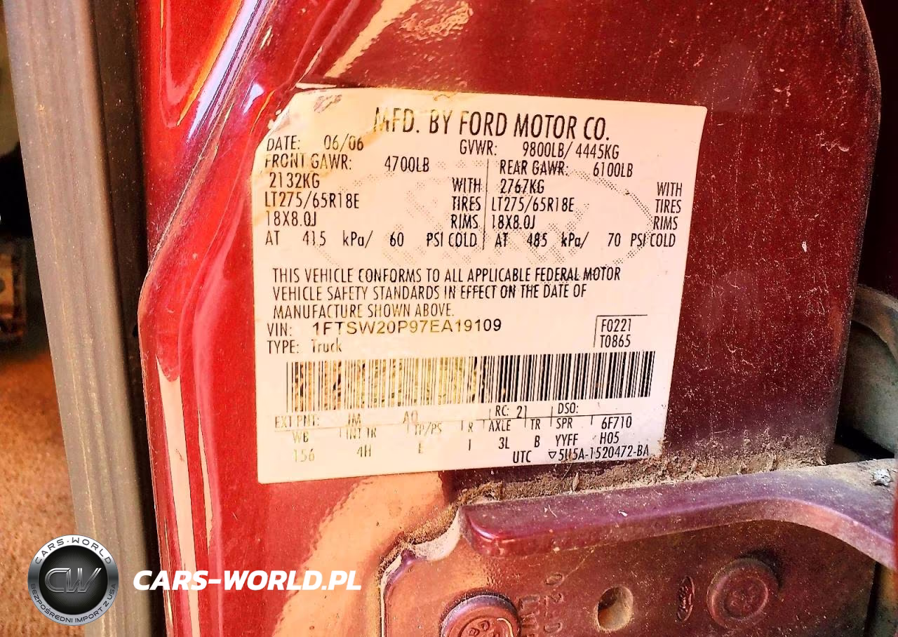 2007 Ford F250 Super Duty VIN:1FTSW20P97EA19109 - 12