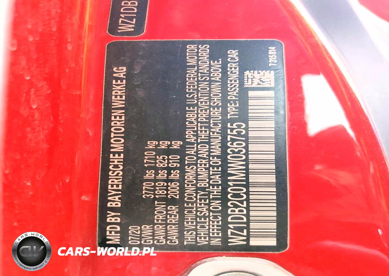 2021 Toyota Gr Supra 2.0 VIN:WZ1DB2C01MW036755 - 12