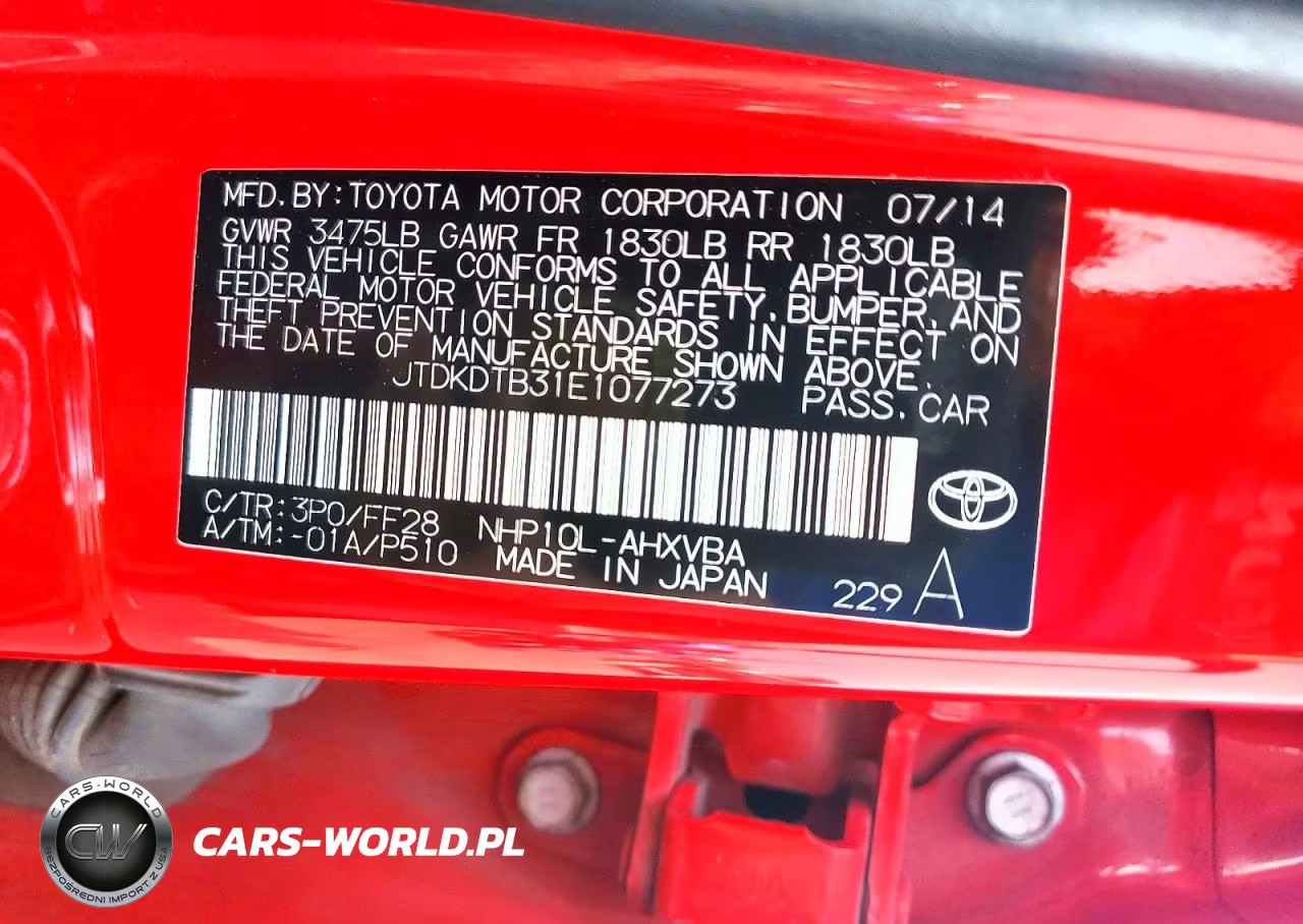 2014 Toyota Prius C Two VIN:JTDKDTB31E1077273 - 12