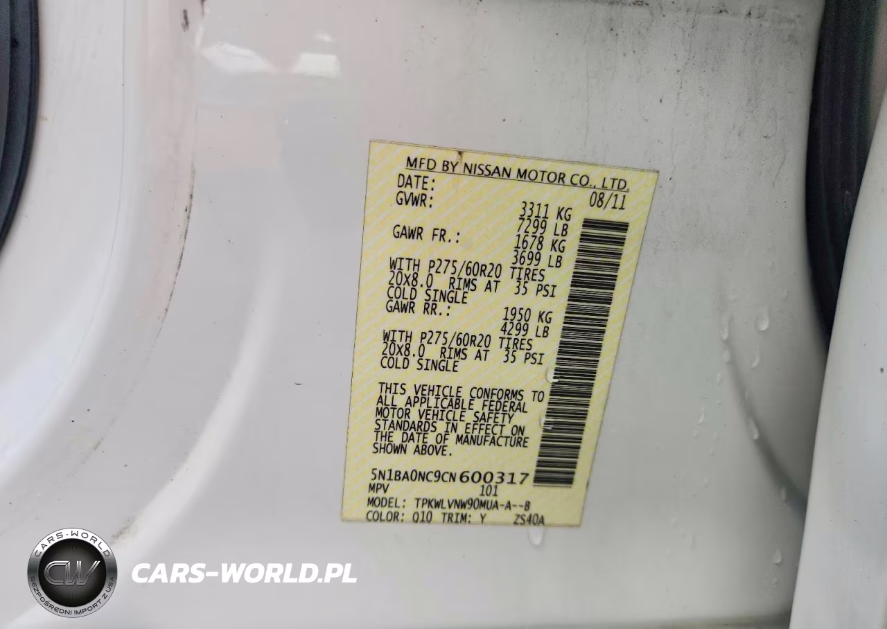 2012 Nissan Armada Sv VIN:5N1BA0NC9CN600317 - 13