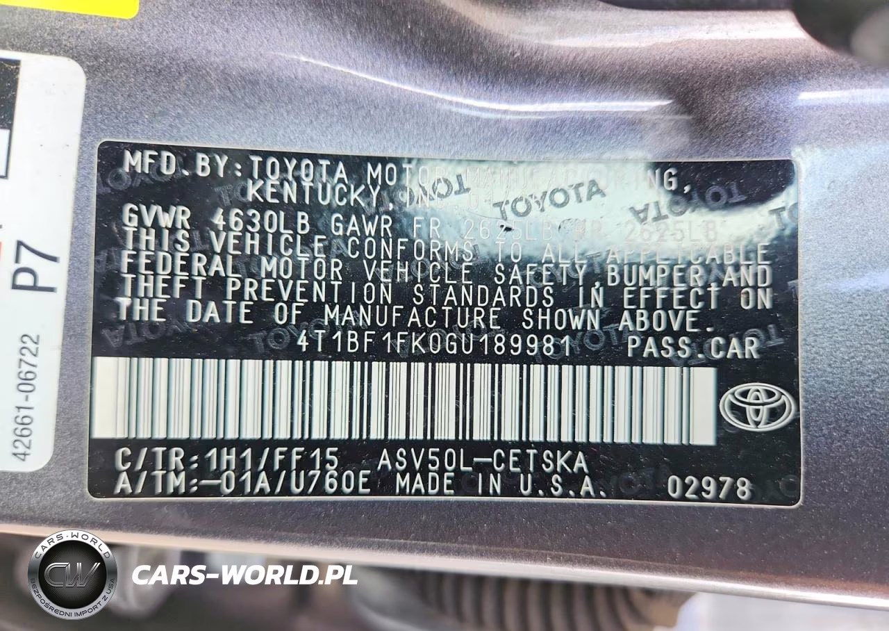 2016 Toyota Camry Se VIN:4T1BF1FK0GU189981 - 13