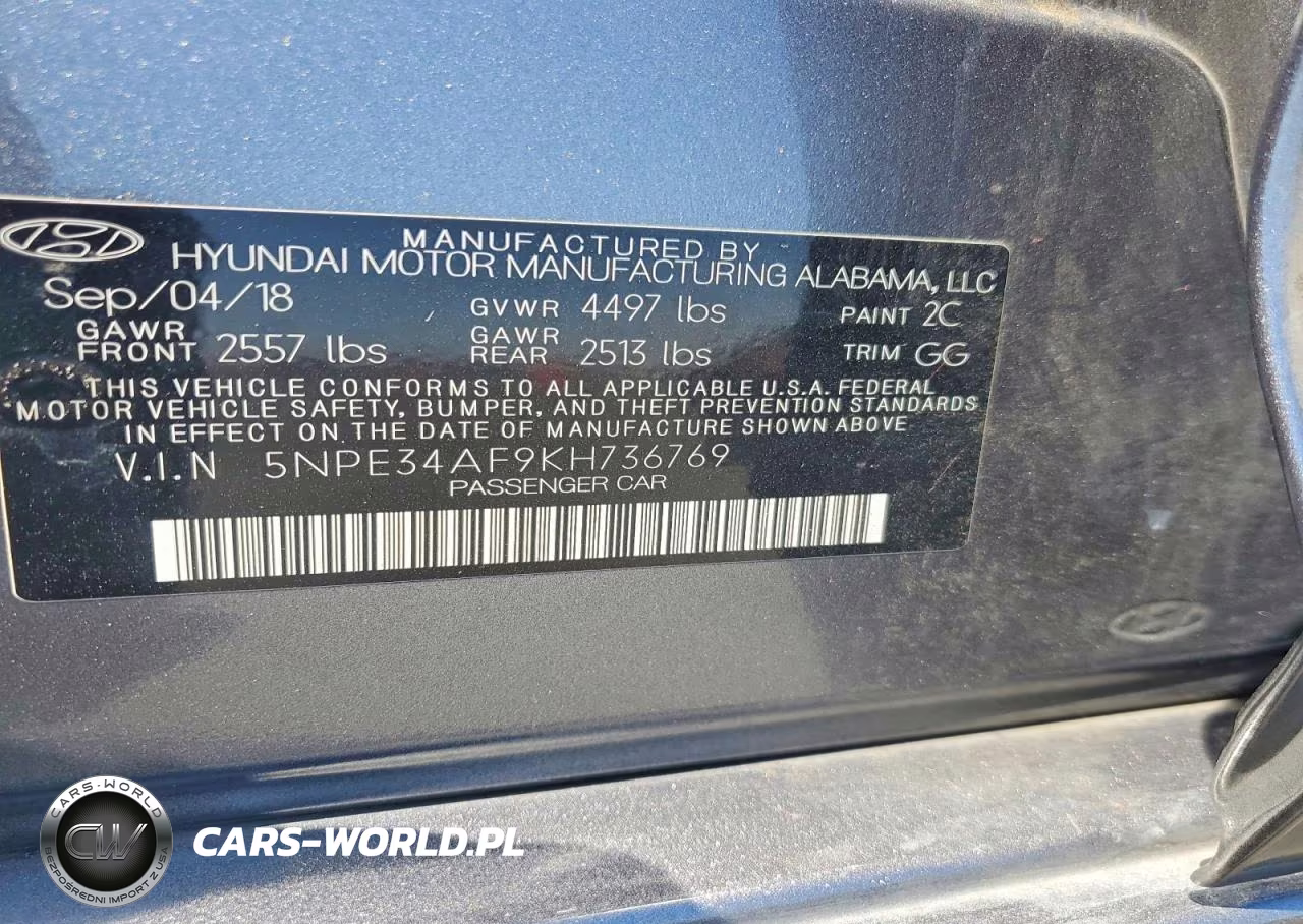 2019 Hyundai Sonata Sel VIN:5NPE34AF9KH736769 - 13