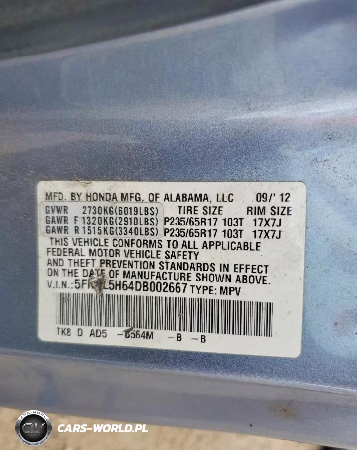 2013 Honda Odyssey Exl VIN:5FNRL5H64DB002667 - 13
