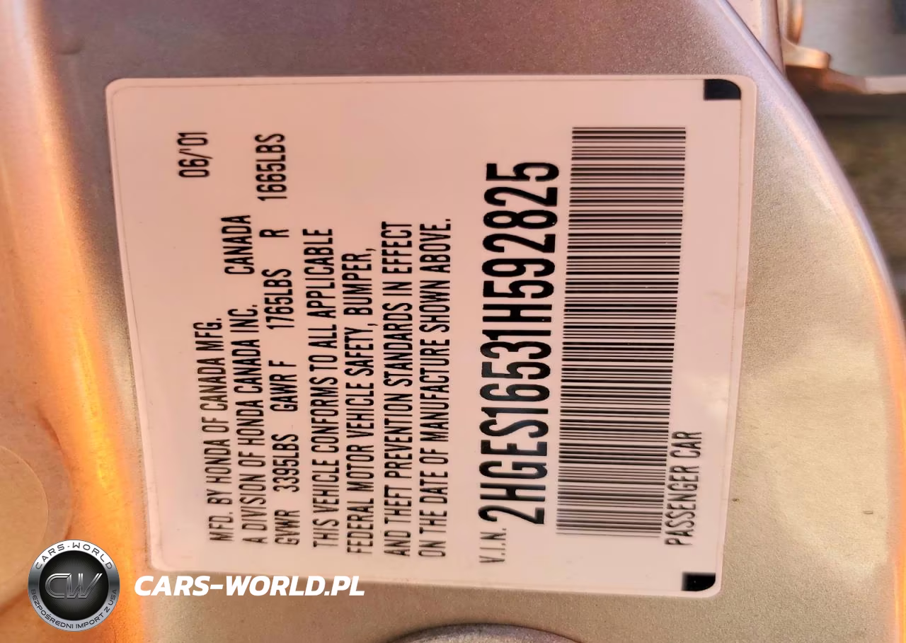 2001 HONDA CIVIC LX VIN:2HGES16531H592825 - 13
