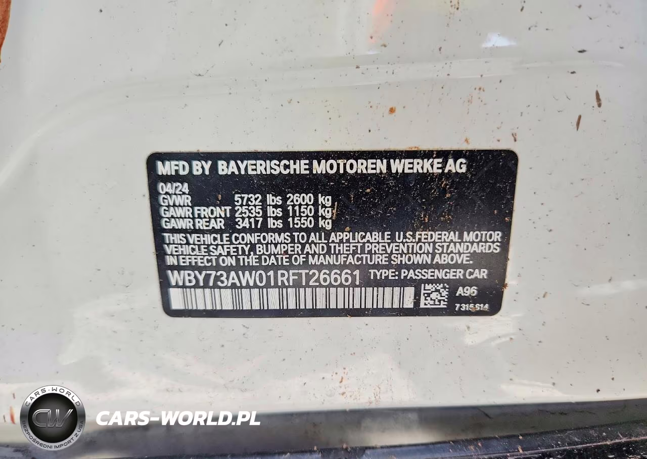 2024 BMW I4 Edrive 40 VIN:WBY73AW01RFT26661 - 12