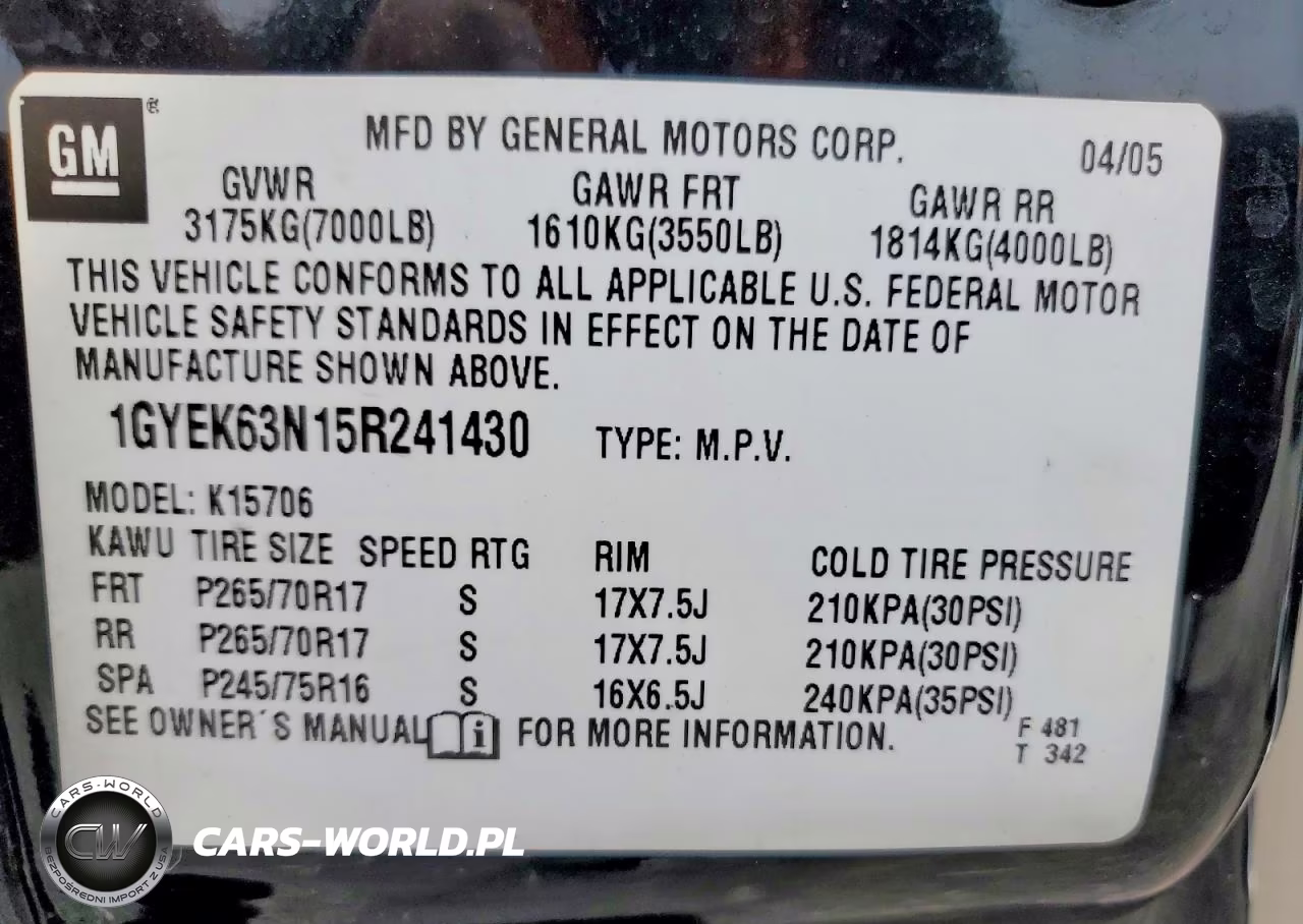 2005 Cadillac Escalade Luxury VIN:1GYEK63N15R241430 - 13