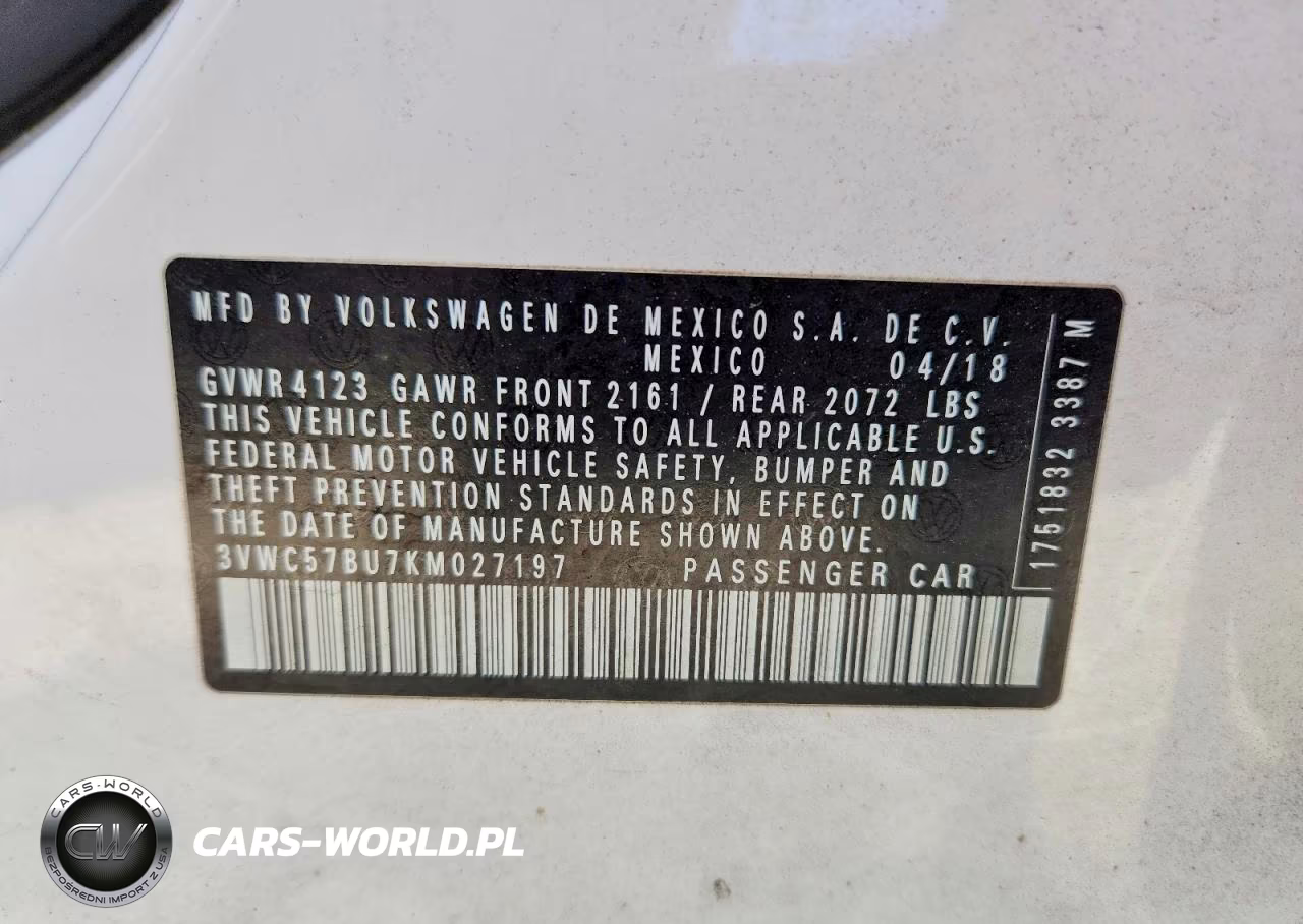 2019 Volkswagen Jetta S VIN:3VWC57BU7KM027197 - 12