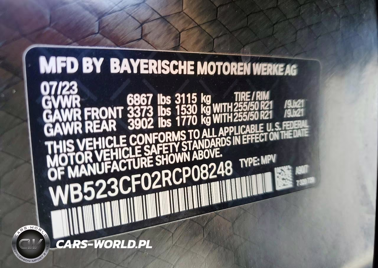 2024 BMW Ix xDrive50 VIN:WB523CF02RCP08248 - 12