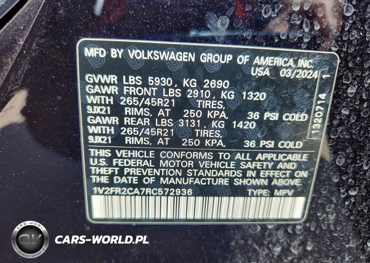 2024 Volkswagen Atlas Sel Premium R-Line VIN:1V2FR2CA7RC572936 - 13