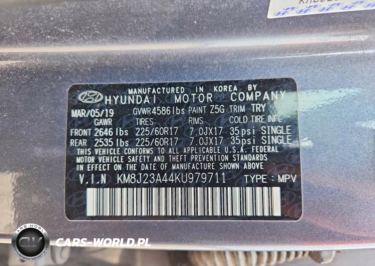 2019 Hyundai Tucson Se VIN:KM8J23A44KU979711 - 13