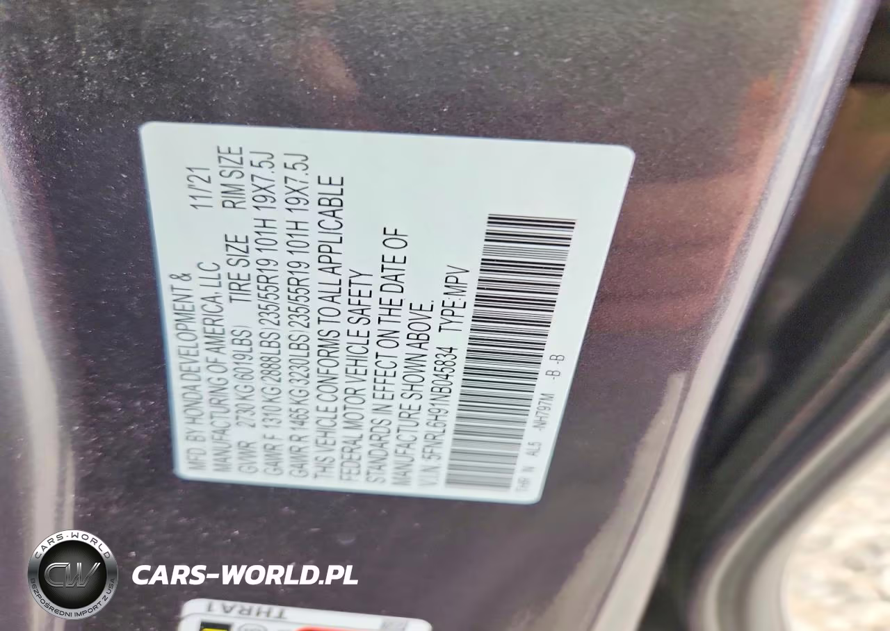 2022 Honda Odyssey Elite VIN:5FNRL6H91NB045834 - 13