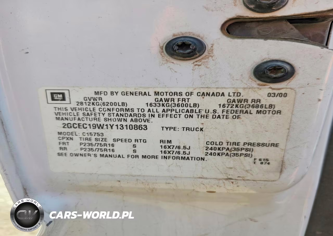 2000 Chevrolet Silverado C1500 VIN:2GCEC19W1Y1310863 - 12