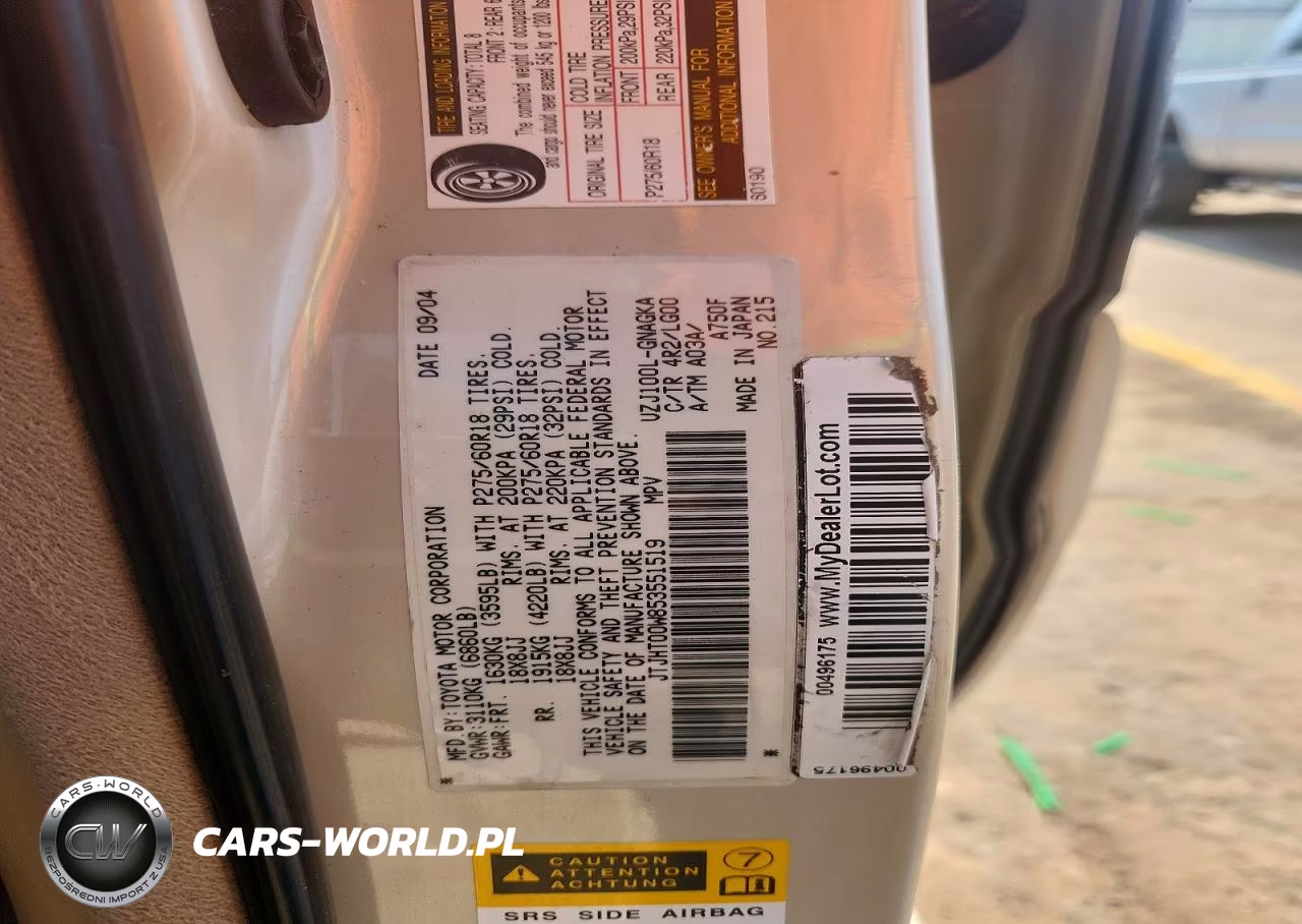 2005 Lexus Lx 470 VIN:JTJHT00W853551519 - 13