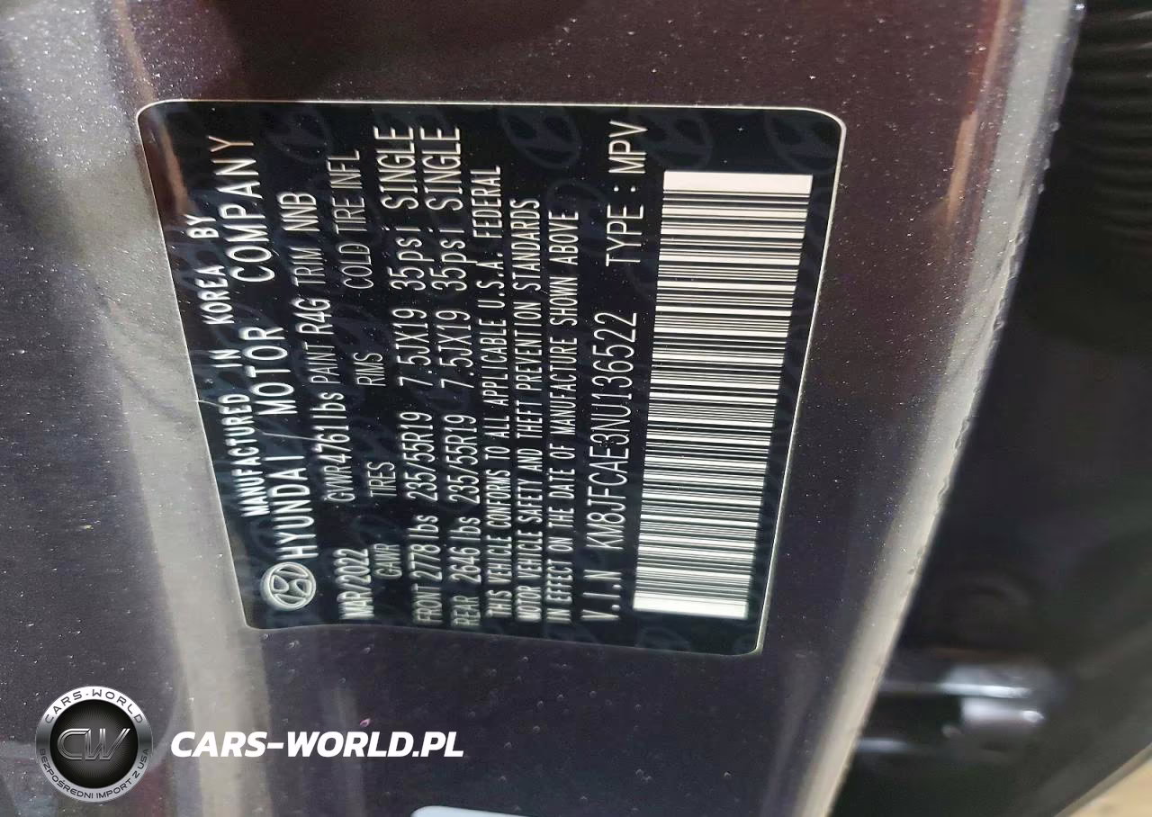 2022 Hyundai Tucson Xrt VIN:KM8JFCAE3NU136522 - 13