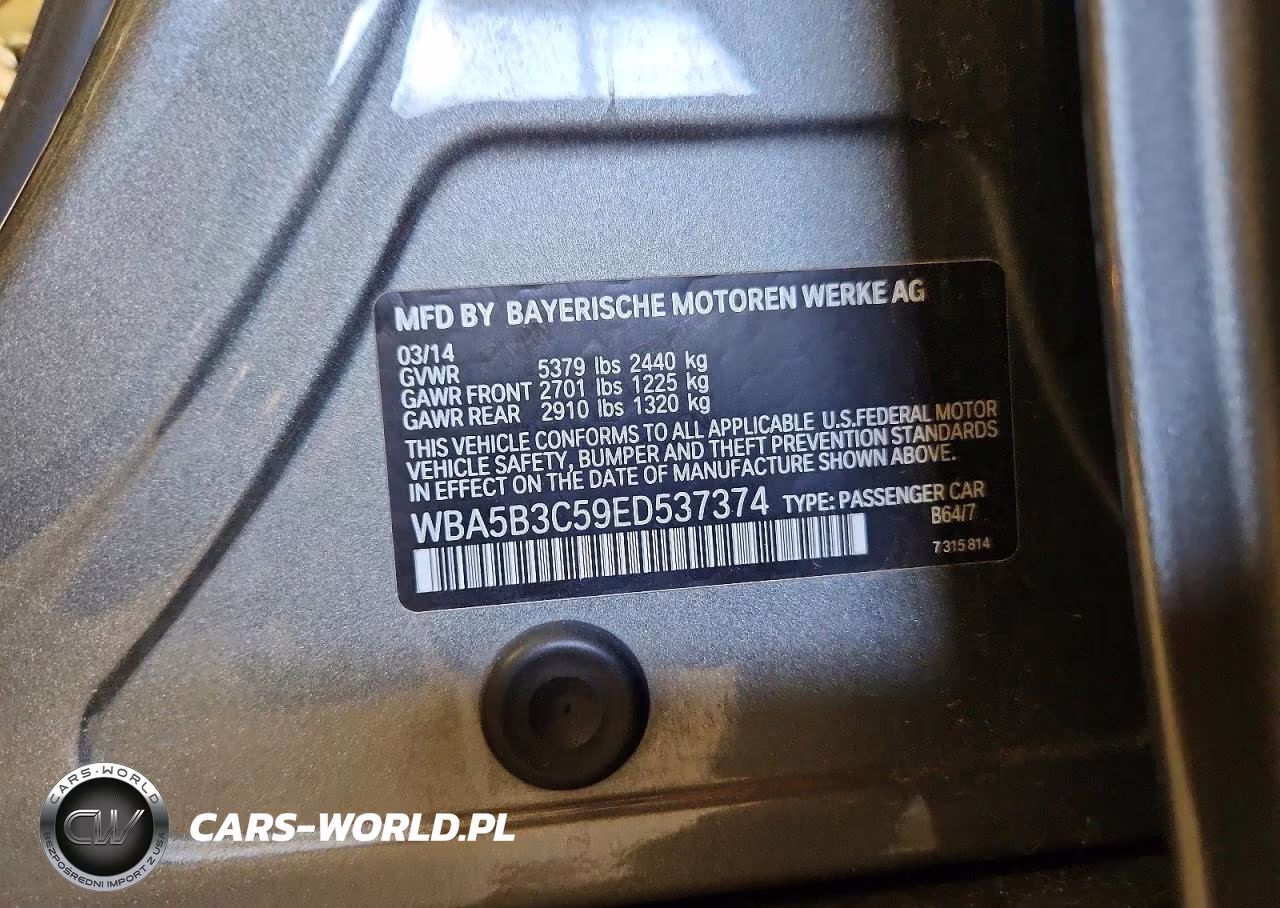 2014 BMW 535 Xi VIN:WBA5B3C59ED537374 - 12