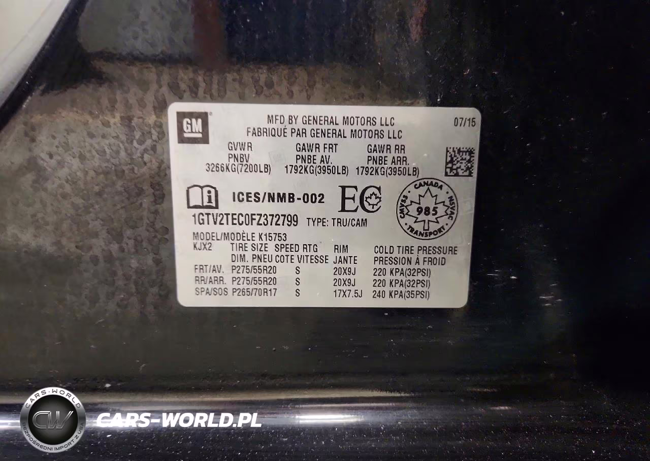 2015 GMC Sierra K1500 VIN:1GTV2TEC0FZ372799 - 12