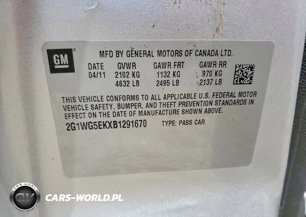 2011 Chevrolet Impala Lt VIN:2G1WG5EKXB1291670 - 13