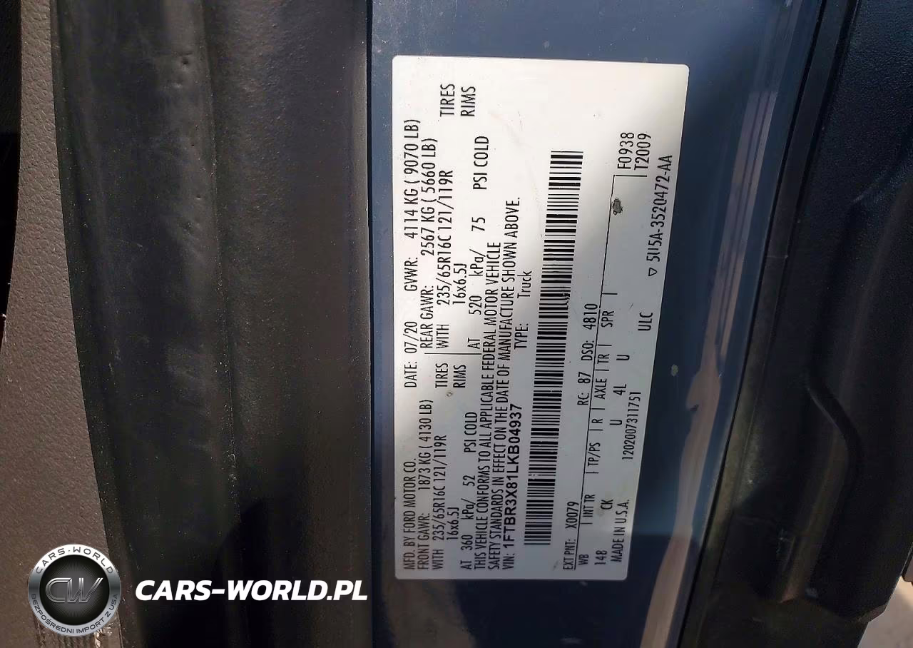 2020 Ford Transit 250 Delivery Van VIN:1FTBR3X81LKB04937 - 13