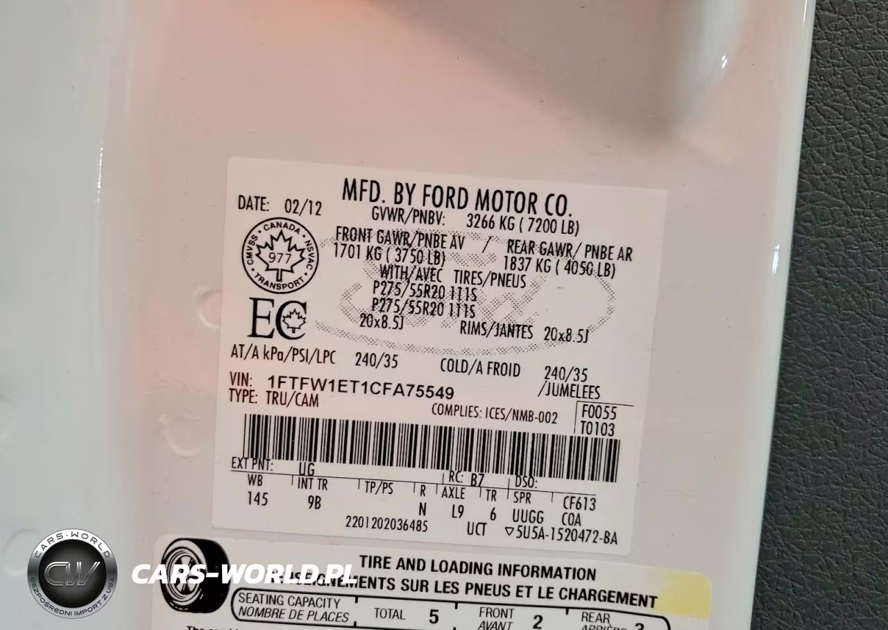2012 Ford F150 Supercrew VIN:1FTFW1ET1CFA75549 - 12
