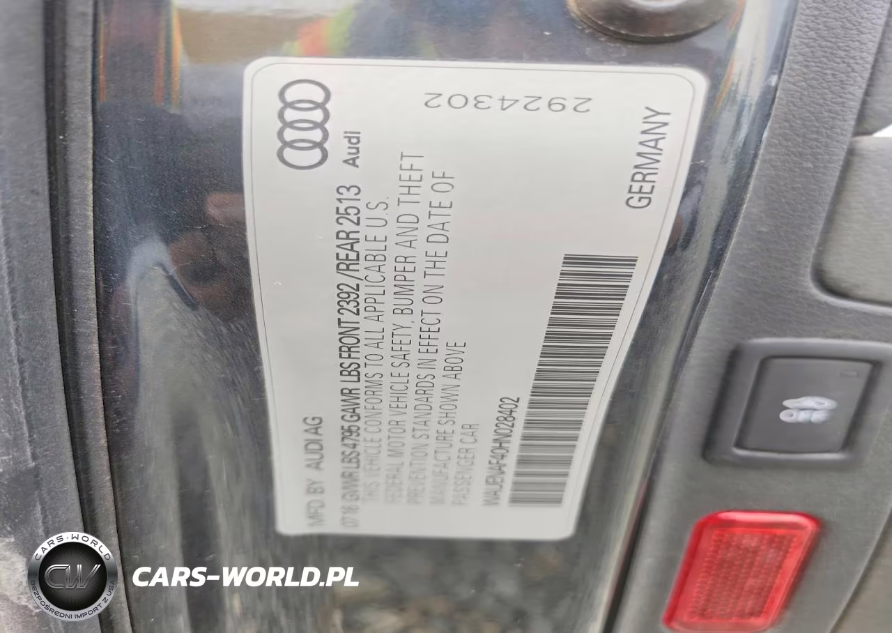 2017 Audi A4 Premium Plus VIN:WAUENAF40HN028402 - 13