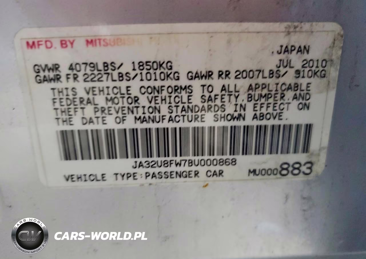 2011 Mitsubishi Lancer Gts VIN:JA32U8FW7BU000868 - 13