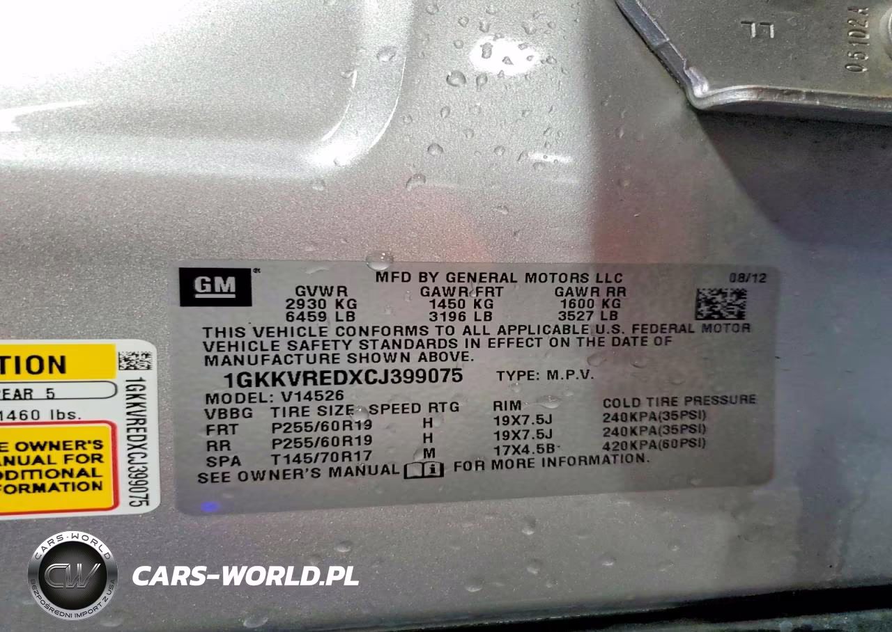 2012 GMC Acadia Slt-1 VIN:1GKKVREDXCJ399075 - 13