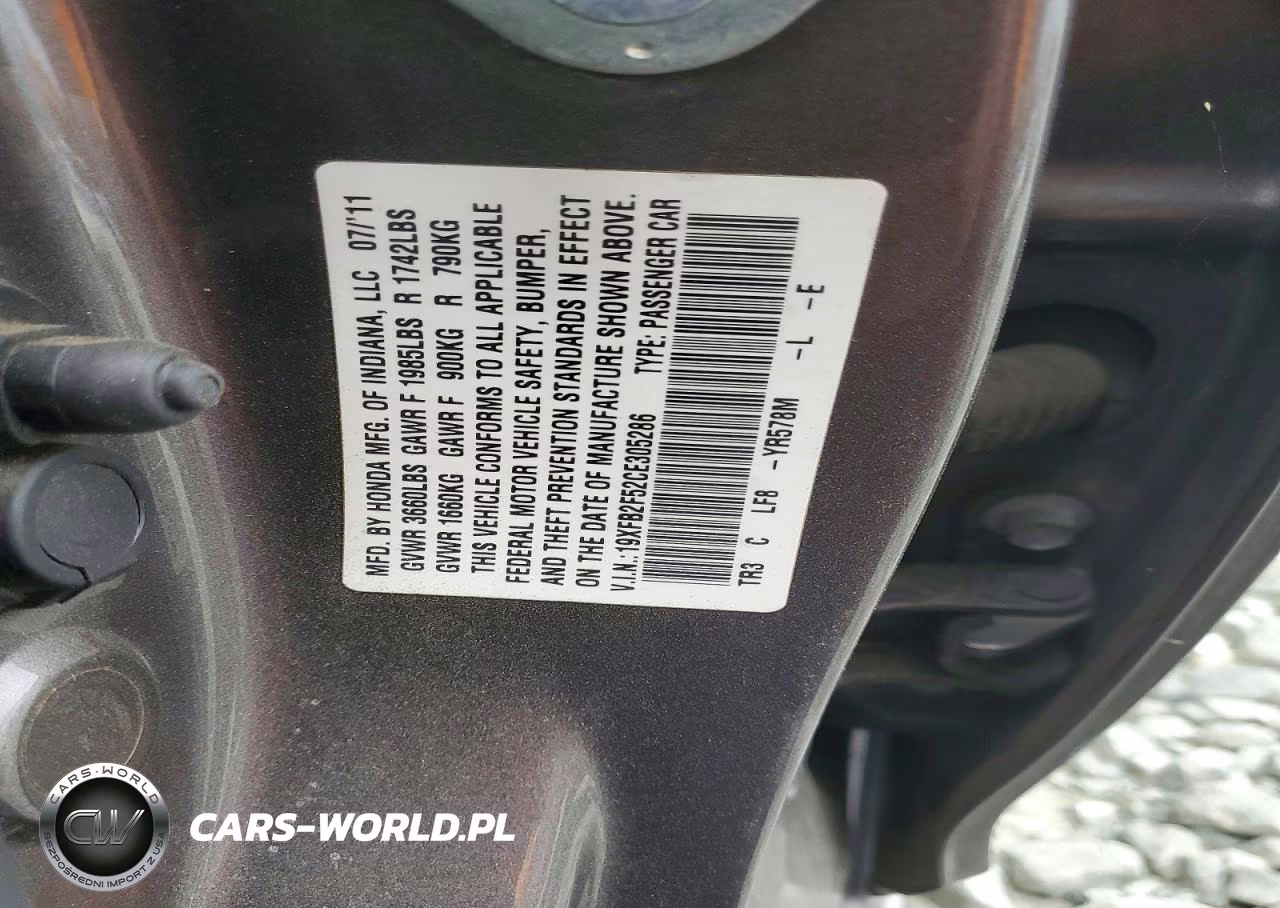 2012 Honda Civic Lx VIN:19XFB2F52CE305286 - 13