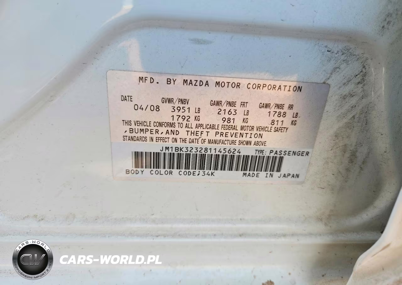 2008 Mazda 3 Gt Automatic VIN:JM1BK323281145624 - 12