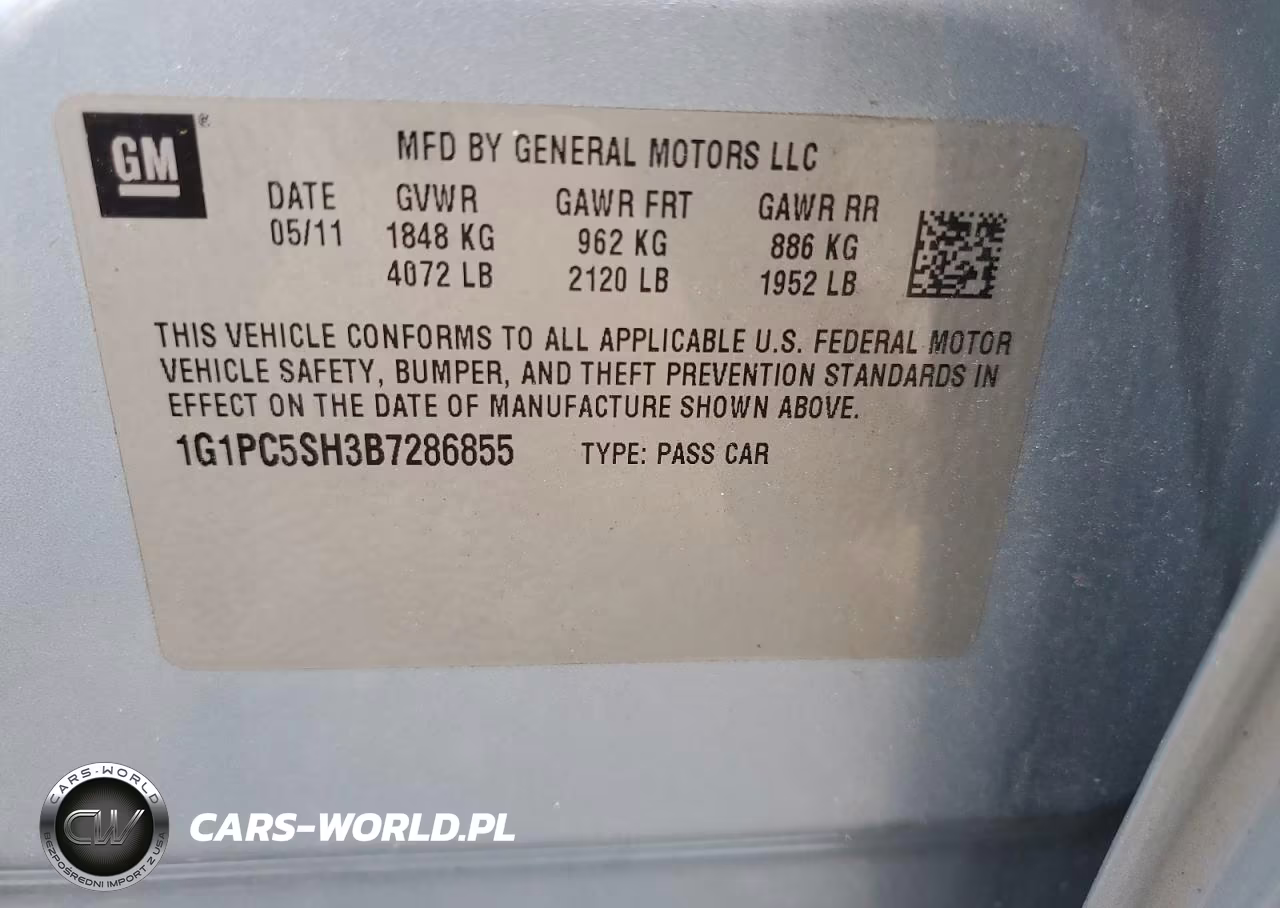 2011 Chevrolet Cruze Ls VIN:1G1PC5SH3B7286855 - 12