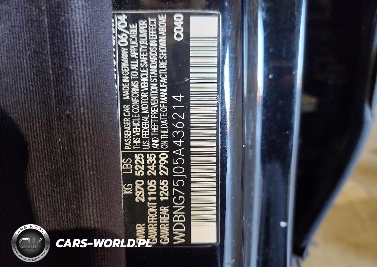 2005 Mercedes-Benz S 500 VIN:WDBNG75J05A436214 - 12