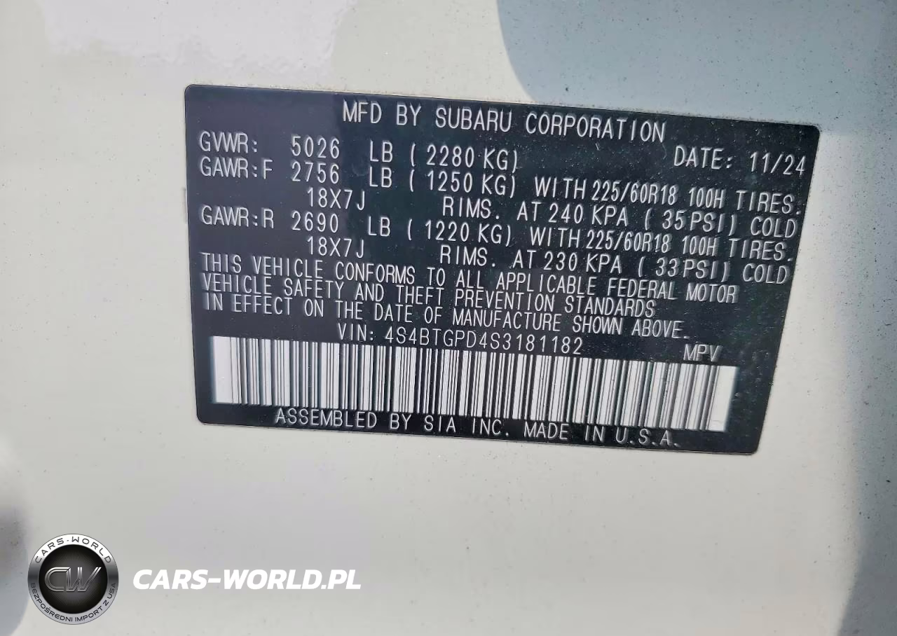 2025 Subaru Outback Touring VIN:4S4BTGPD4S3181182 - 13