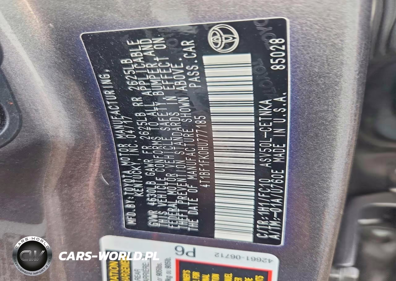 2017 Toyota Camry Le VIN:4T1BF1FK0HU777185 - 12