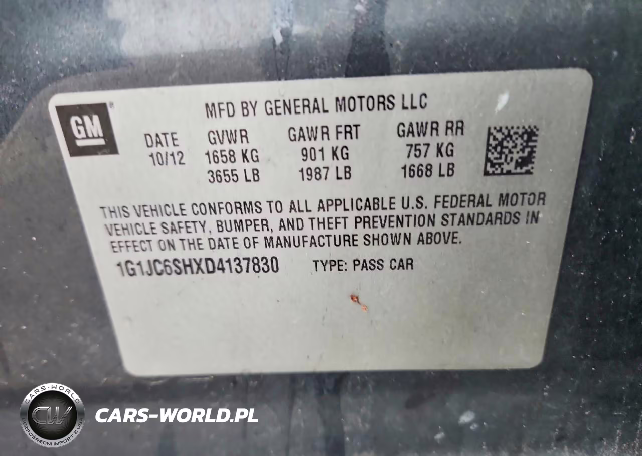2013 Chevrolet Sonic Lt VIN:1G1JC6SHXD4137830 - 13