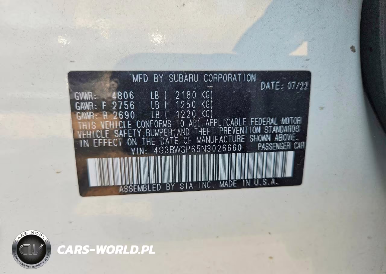2022 Subaru Legacy Touring Xt VIN:4S3BWGP65N3026660 - 12