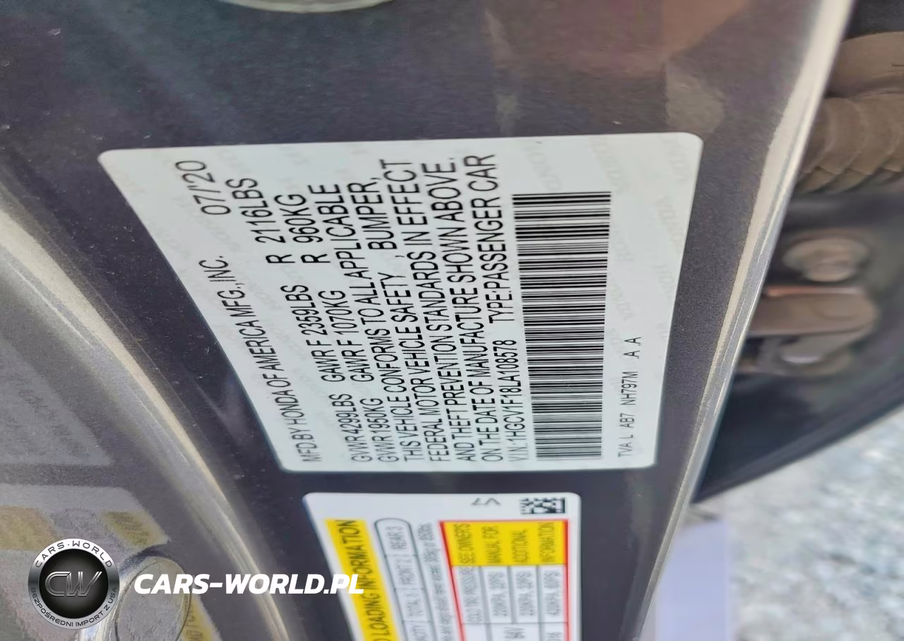 2020 Honda Accord Lx VIN:1HGCV1F18LA108578 - 12