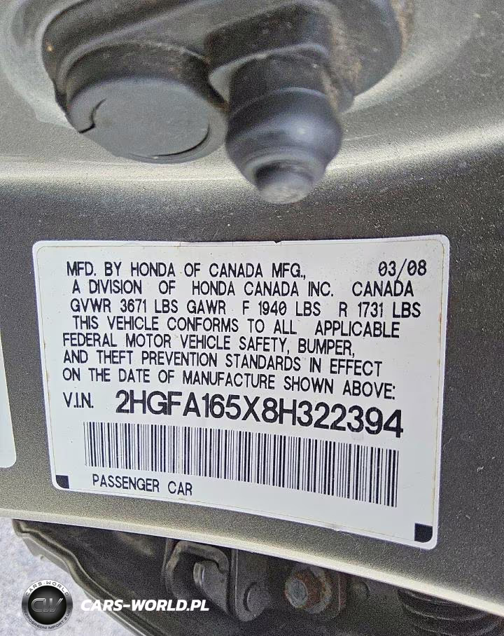 2008 Honda Civic Lx VIN:2HGFA165X8H322394 - 12