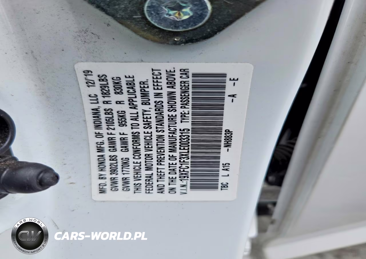 2020 Honda Civic Ex VIN:19XFC1F3XLE003315 - 12