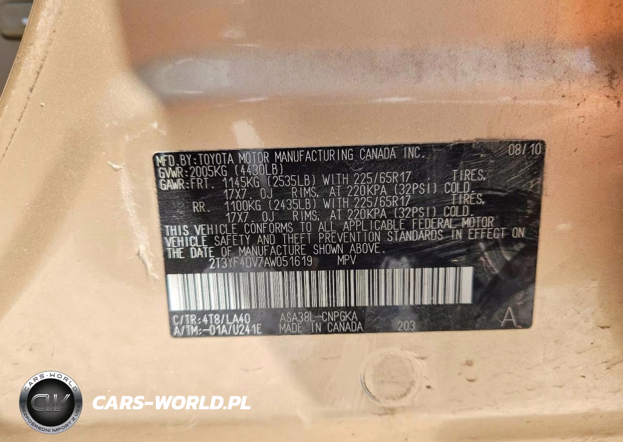 2010 Toyota Rav4 Limited VIN:2T3YF4DV7AW051619 - 13