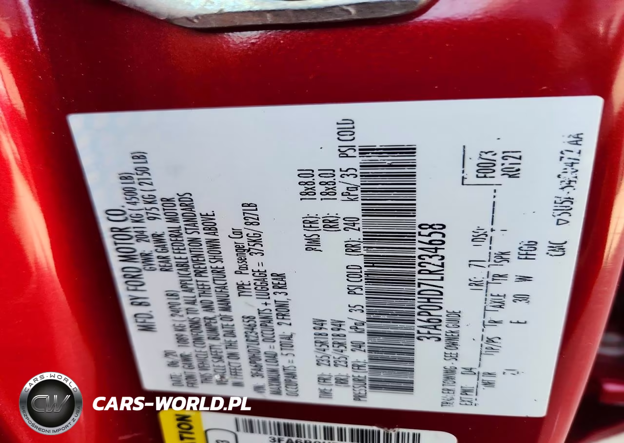2020 Ford Fusion Police Responder VIN:3FA6P0HD7LR234658 - 12