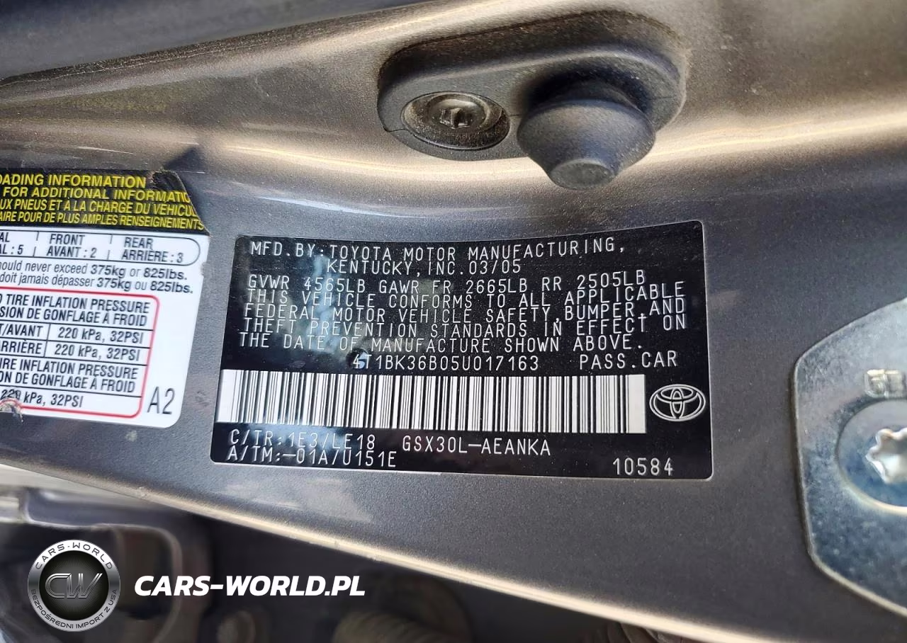2005 Toyota Avalon Touring VIN:4T1BK36B05U017163 - 12