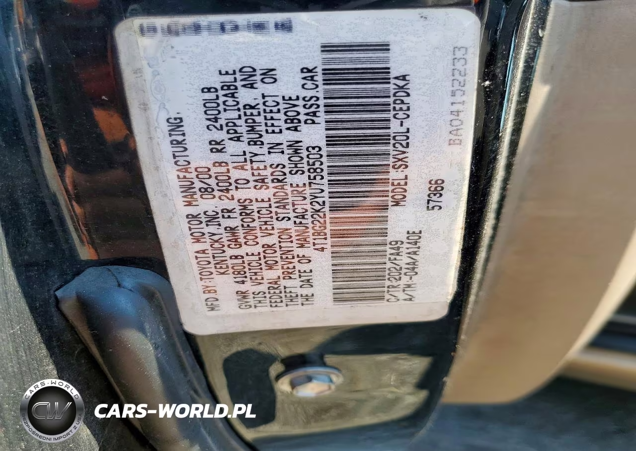 2000 Toyota Camry Ce VIN:4T1BG22K2YU758503 - 13
